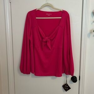 Ava & Viv Pink Long Sleeve Blouse NWT 1x